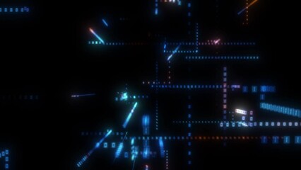 Poster - 3D Big Data Digital tunnel. Technology concept background