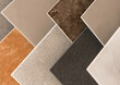 Colored samples of ceramic tiles for kitchen or bathroom interior material design of house, floor, porcelain stoneware