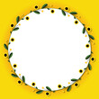 sunflowers text frame bright flowers background empty yellow white