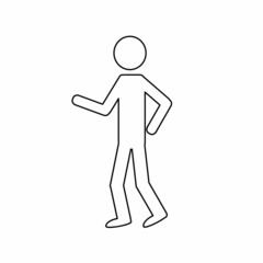 Wall Mural - illustration design of a silhouette of a walking person isolated on a white background icon