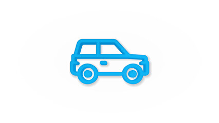 Wall Mural - car, hatchback 3d line flat color icon. Realistic vector illustration. Pictogram isolated. Top view. Colorful transparent shadow design.