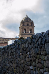 Canvas Print - Church tower in the distance. selective focus. Cusco Peru.