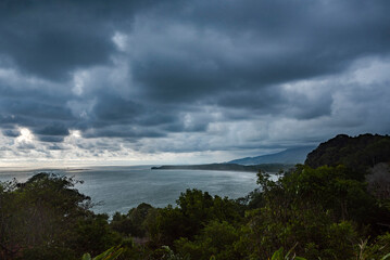 Wall Mural - Torrential rain storm in the rainforest at Uvita, Puntarenas Province, Pacific Coast of Costa Rica