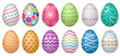 Easter Eggs with Realistic ornament pattern, Vector
