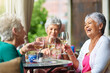 © Cecilie Skjold Wackerhausen/peopleimages.com - Good times with good friends. Cropped shot of a group of senior female friends enjoying a lunch date.