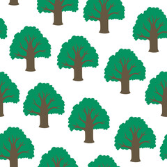 Poster - Oaks forest pattern seamless