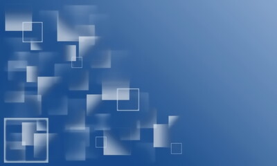 Poster - Abstract blue background with white square shapes