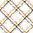 Plaid pattern for autumn winter in cognac brown, gold mustard yellow, beige. Seamless stitched double line diagonal windowpane tartan check for scarf, shirt, skirt, dress, other modern textile design.