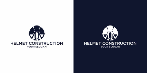 logo design inspiration construction and bridge worker safety helmet