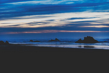 Sticker - Oregon coast at nightfall near Bandon