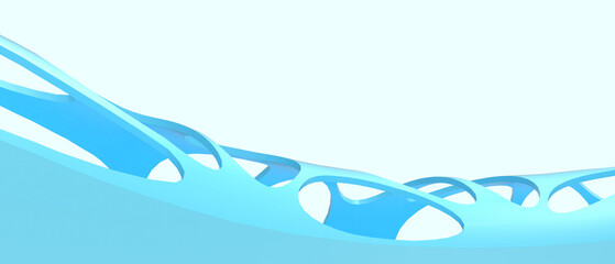 Aufkleber - Abstract Background. futuristic curve Geometric Shape and Digital technology Concept on Blue. copy space, digital, banner, website -3d Rendering