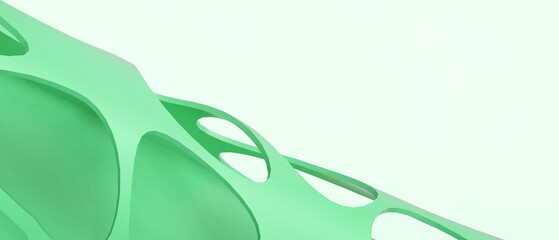 Aufkleber - Abstract Background. technology concept and Curve Geometric Shape with Digital Origami concept on the green.banner,website,Copy Space,poster,Card -3d Rendering