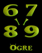 Green Ogre Alphabet - 3D Illustration