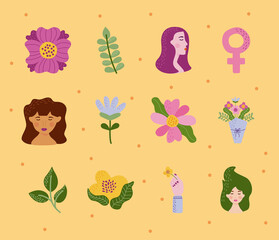 Sticker - icon set womens day