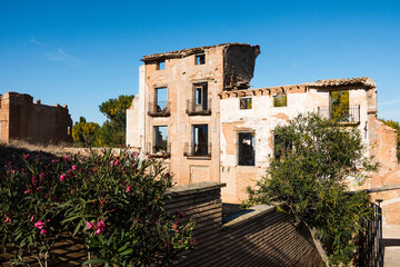 Sticker - The ruins of Belchite town on a sunny day