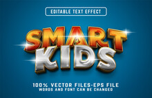 Smart Kids 3d Cartoon Style Text Effect Premium Psd