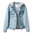 Blue denim jacket, jean coat isolated.Fashion teenager clothing.