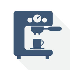 Wall Mural - Simple editable coffee maker vector icon, flat design cafe concept illustration easy to edit