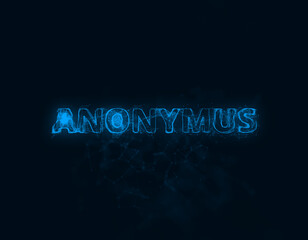 Fototapete - Anonymus title with plexus effect. Connected lines with dots. Lines title plexus