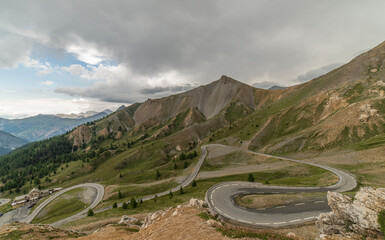 Poster - Route en lacets du col de l'Izoard à Cervières, Hautes-Alpes, France