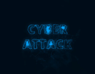 Aufkleber - Cyber attack title with plexus effect. Connected lines with dots. Lines title plexus