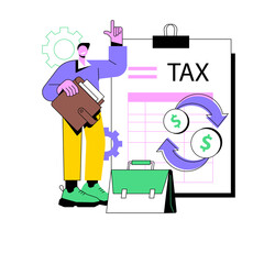 Poster - Corporation income tax returns abstract concept vector illustration. Company income return form, corporation accountancy, tax preparation, financial activity, corporate taxation abstract metaphor.