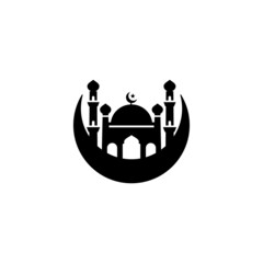 Wall Mural - Ramadan simple flat icon vector illustration. Ramadan icon. Mosque icon