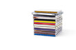 © sergeyyrev - Stack of CDs in boxes on a white background.Isolate.