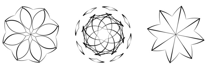 Poster - radiating mandala. circular geometric motif, icon, shape