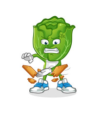 Wall Mural - cabbage head cartoon karate mascot. cartoon vector