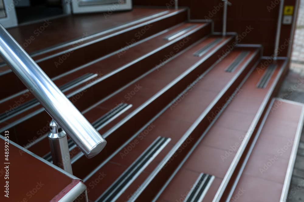 View of modern brown steps outdoors, closeup