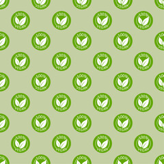 Vegan emblem pattern. Vegan, great design for any purposes. Eco friendly vector illustration. Natural product. Vector icon design