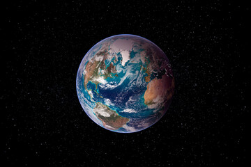 Wall Mural - planet earth globe view from space with america, europe and africa. this image elements furnished by