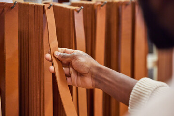 Aufkleber - Dont get distracted, stay focused on the goal. Shot of a unrecognizable man working at his job in a shop.