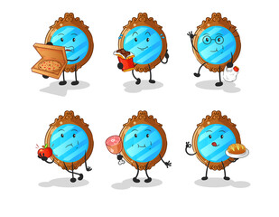 Canvas Print - mirror food set character. cartoon mascot vector