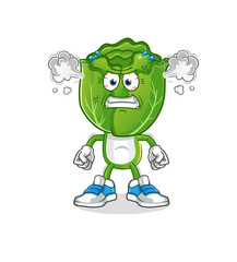 Wall Mural - cabbage head cartoon very angry mascot. cartoon vector