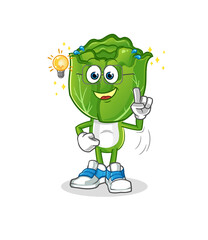 Wall Mural - cabbage head cartoon got an idea. mascot vector