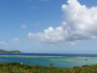 Wall Mural - Wide shot approaching Zone beach in Culebra, Puerto Rico