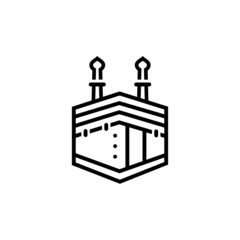 Wall Mural - Kaaba outline icon vector illustration