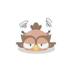 Sticker - Cute Owl Illustration clipart in cartoon style