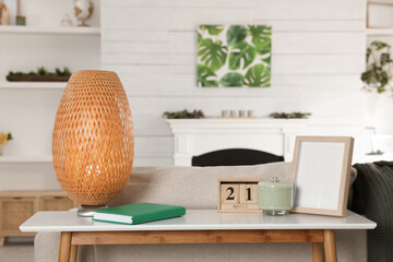 Sticker - Console table with stylish decor in living room