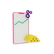 © Kafil-Std - 3d financial rendering, investment chart is seen on the mobile gold bullion growing