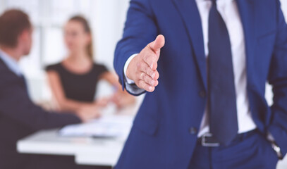 Closeup of a business handshake