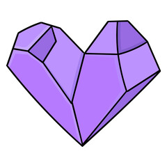 Wall Mural - purple diamond love valentine, doodle icon drawing