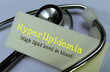 Hyperlipidemia (high lipid level in blood) text isolated with stethoscope. Healthcare or Medical concept