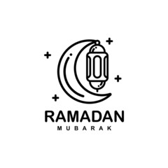 Wall Mural - Ramadan logo. Islamic lantern simple flat logo vector illustration. Lantern logo vector