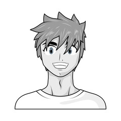 Canvas Print - manga guy portrait