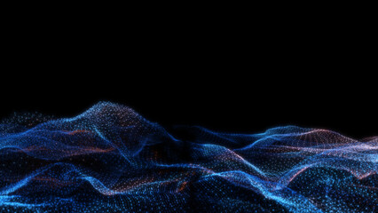 Poster - abstract particle waves with depth of field effect