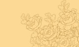 Fototapeta Storczyk - emotional background flower illustration peony yellow  감성배경 모란 고화질