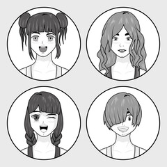 Sticker - comic manga female